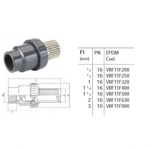 Sorb F.I. B.S.P. PVC-U cu sita din PP D 1.1/4" PN 16  ― Mall  BB