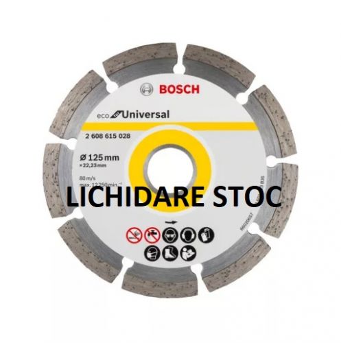 Disc de tăiere cu diamant BOSCH 125 x 2,0 x 7,0 x 22,2 mm segmentat ECO MUniversal LICHIDARE STOC