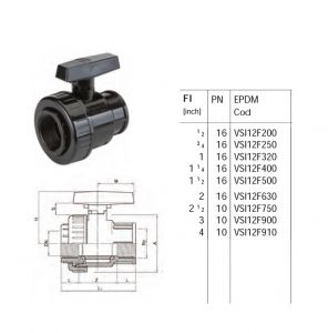 Robinet cu bila B.S.P PVC-U D 1/2" PN 16 ― Mall  BB