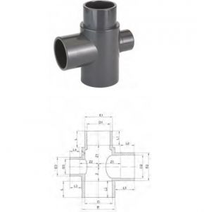 Adaptor cruce PVC-U metric 90x63x63x40 PN 16 ― Mall  BB