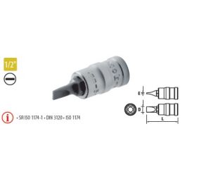 Capete chei tubulare cu bit locaş crestătură 1/2” LC 1,6×10 ― Mall  BB