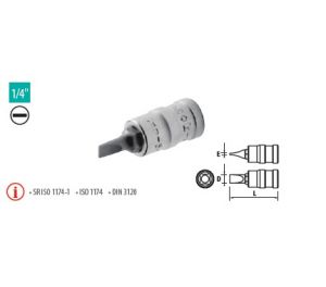 Capete chei tubulare cu bit locaş cu crestătură 1/4” LC 0,6×4 ― Mall  BB