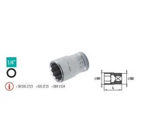 Capete chei tubulare cu dublu hexagon 1/4” - DH 13