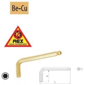 Chei locaş hexagonal cu cap sferic - AEX, S=2mm