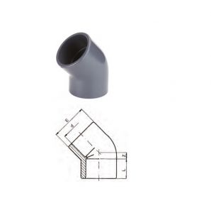 Cot 45° PVC-U metric D 110 PN 16 