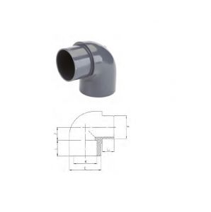 Cot 90° T/M PVC-U metric D50 PN 16