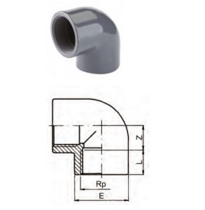 Cot filetat 90° F.I. PVC-U 3/8" PN 16 ― Mall  BB