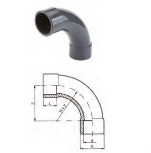 Curba 90° PVC-U metric D 75 PN 16