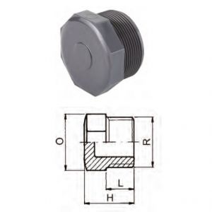 Dop filetat F.E. PVC-U 1/2" PN 16 ― Mall  BB