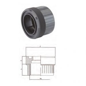 Mufa pentru olandez filetat F.I. PVC-U 3/8" PN 16  ― Mall  BB