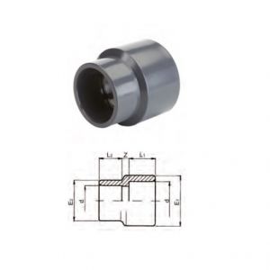 Mufa redusa PVC-U metric D 140-110 PN 16  ― Mall  BB