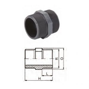 Niplu filetat F.E. PVC-U 3/4" PN 16 ― Mall  BB