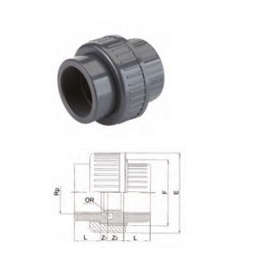 Olandez filetat F.I. cu o-ring PVC-U 4" PN 16 
