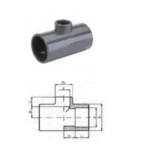 Teu redus 90° PVC-U metric D 20-16 PN 16 ― Mall  BB