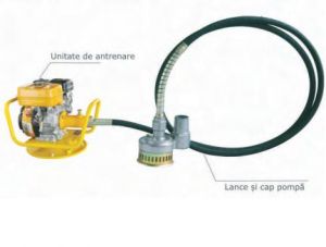 VIBRATOR DE BETON PENDULAR(arbore 4m+cap vibr 38mm) PDRR +accesoriu pompa submersibila